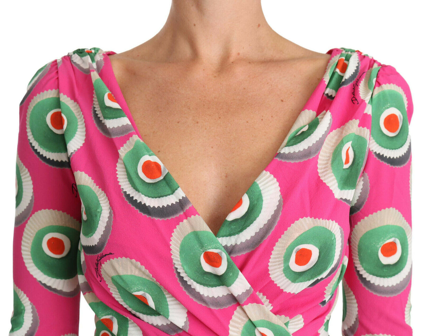 Robe fourreau stretch en soie rose Dolce & Gabbana