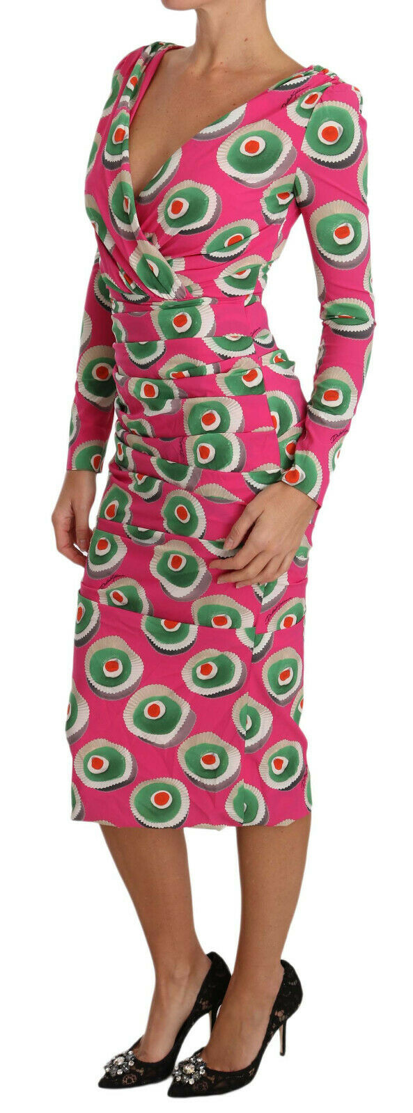 Robe fourreau stretch en soie rose Dolce & Gabbana