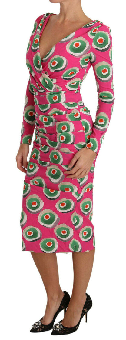 Robe fourreau stretch en soie rose Dolce & Gabbana