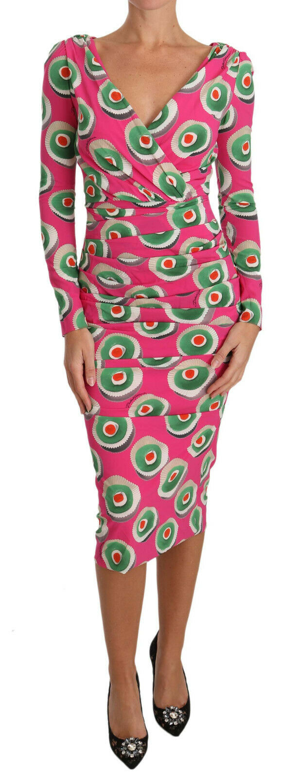 Robe fourreau stretch en soie rose Dolce & Gabbana