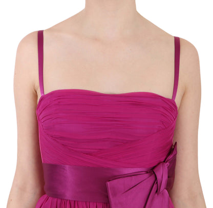 Robe sans manches Dolce & Gabbana en soie fuchsia à nœud