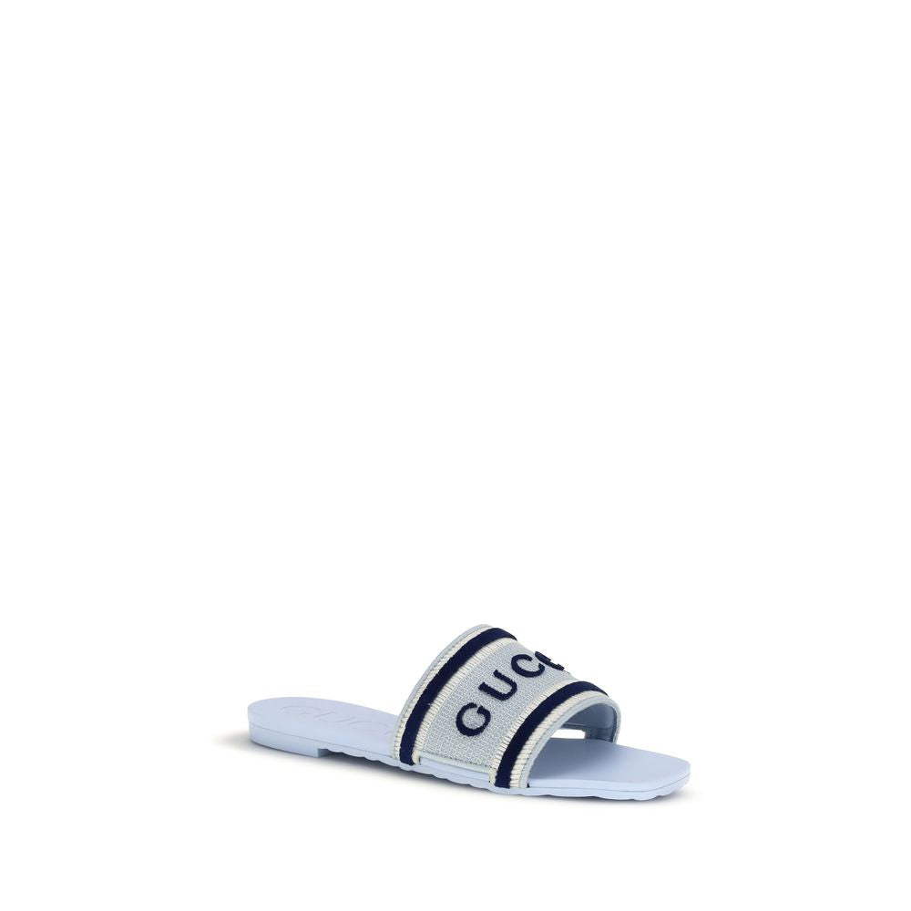 Sandales Gucci en coton bleu
