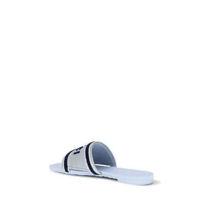 Sandales Gucci en coton bleu