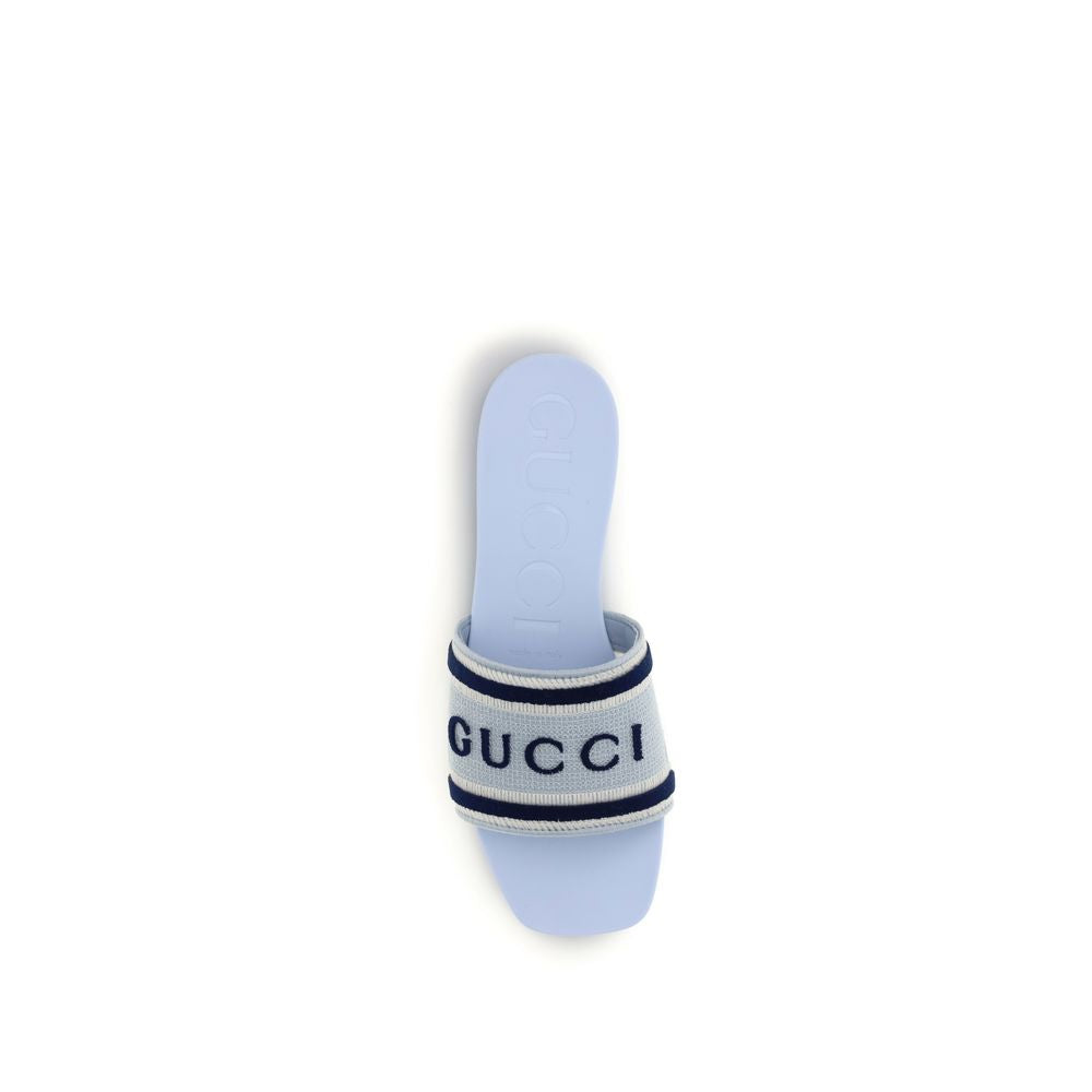 Sandales Gucci en coton bleu