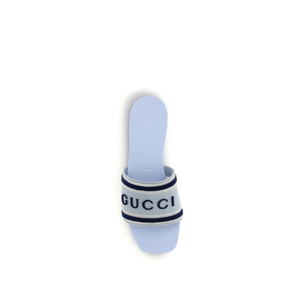 Sandales Gucci en coton bleu