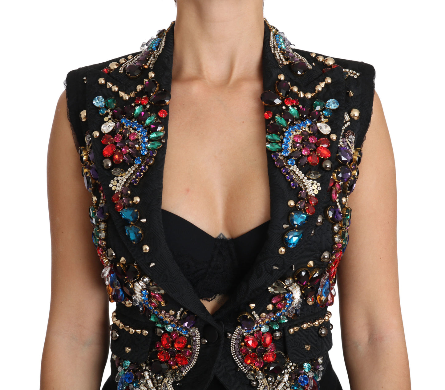Gilet Dolce & Gabbana Black Crystal Sicily