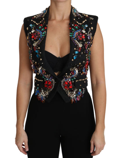 Gilet Dolce & Gabbana Black Crystal Sicily
