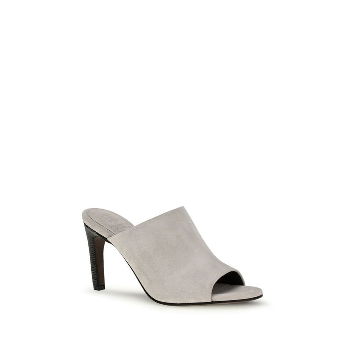 Mules Brunello Cucinelli de piel de becerro gris Bos Taurus