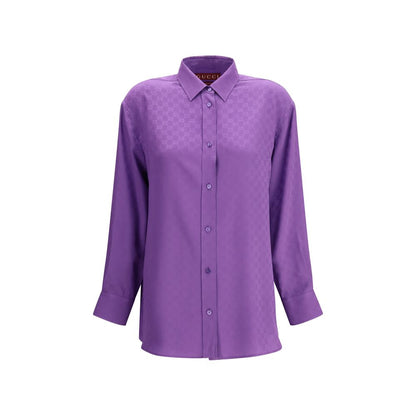 Camisa Gucci de seda morada