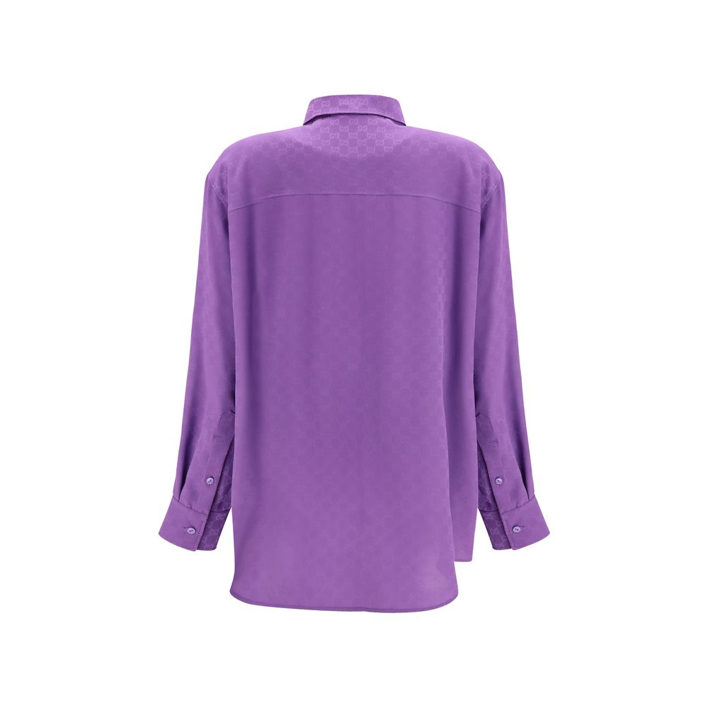 Camisa Gucci de seda morada