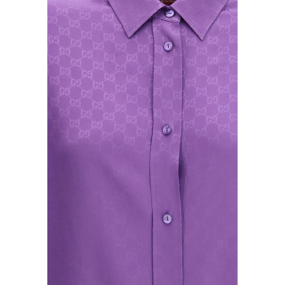 Camisa Gucci de seda morada
