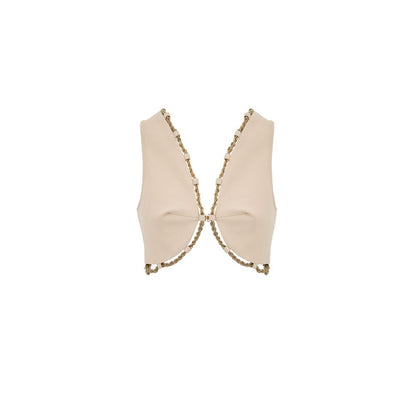 Cult Gaia Beige Cotton Waistcoat