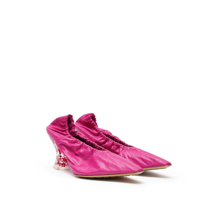 Mules en cuir fuchsia Bottega Veneta