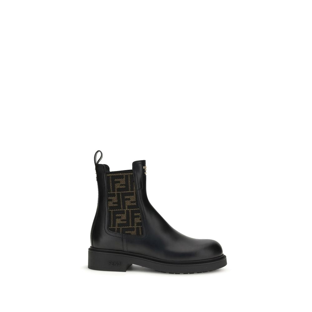 Bottes Fendi en cuir de veau noir Bos Taurus