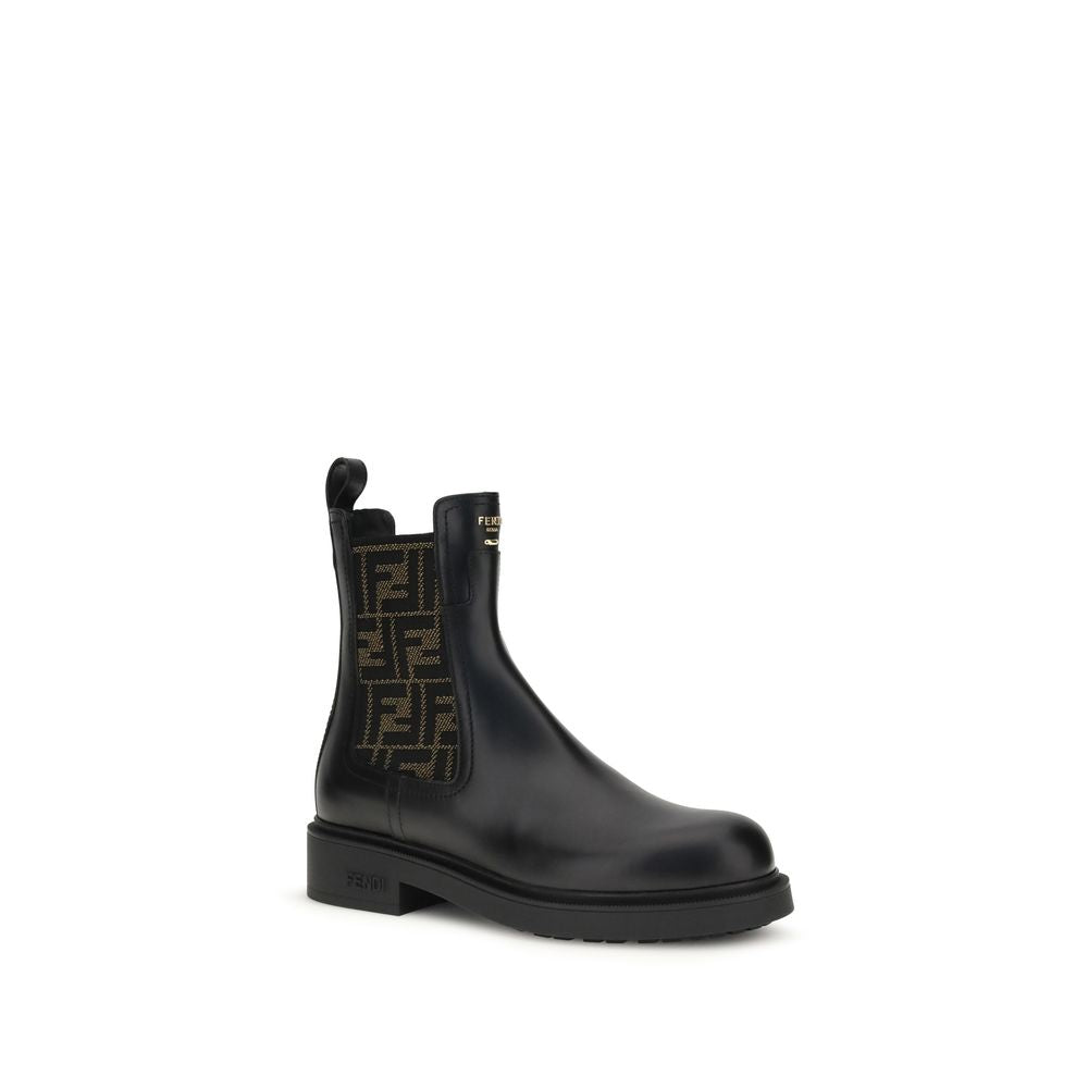 Bottes Fendi en cuir de veau noir Bos Taurus