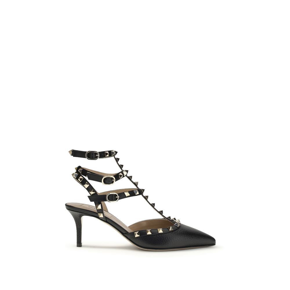 Zapatos de tacón Valentino Garavani de piel de becerro negra Bos Taurus