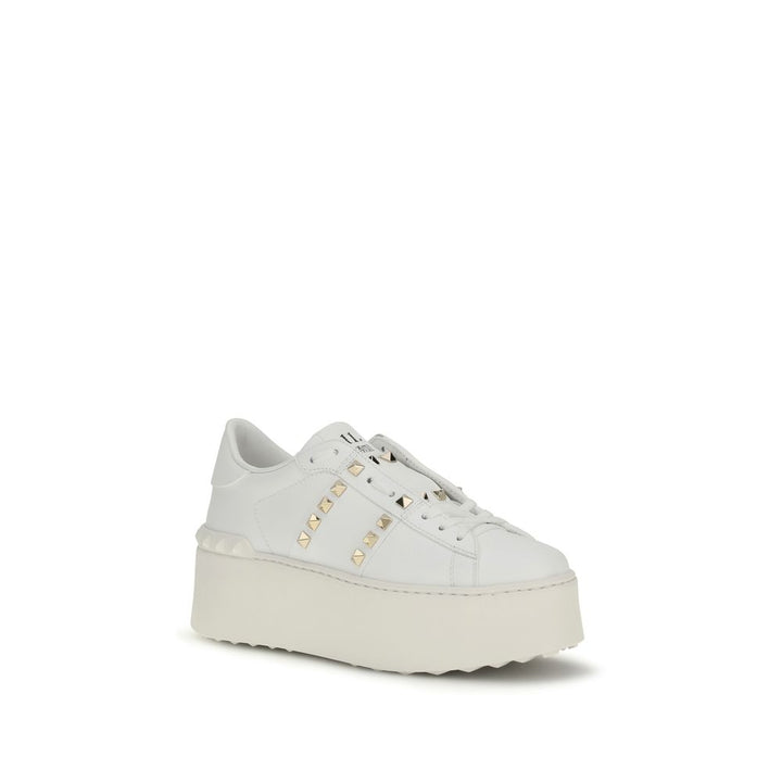 Zapatillas de plataforma Valentino Garavani de piel de becerro blanca Bos Taurus
