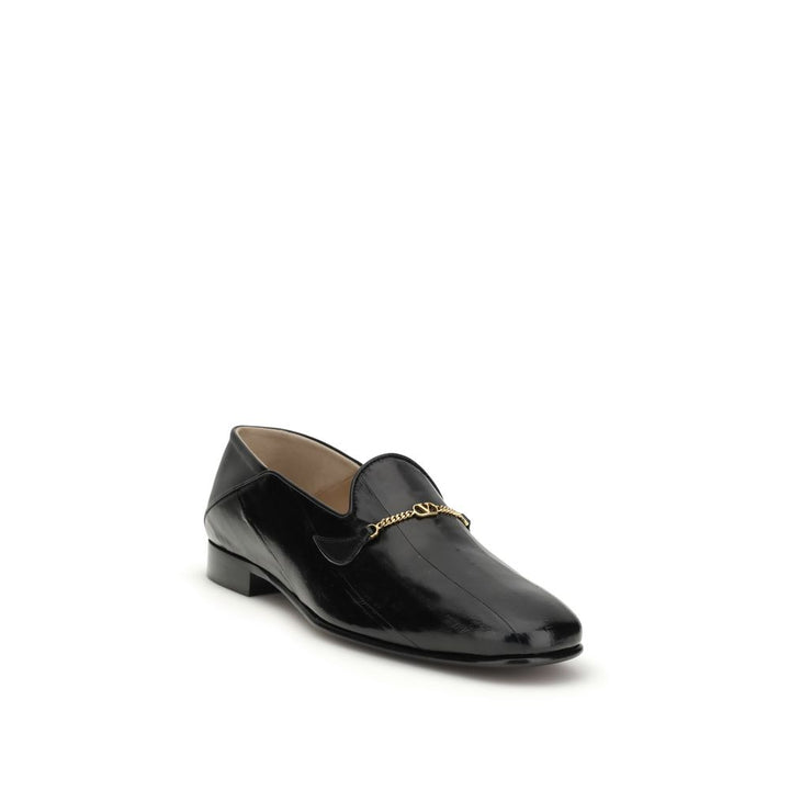 Mocasines sin cordones Valentino Garavani de piel de becerro negra Bos Taurus