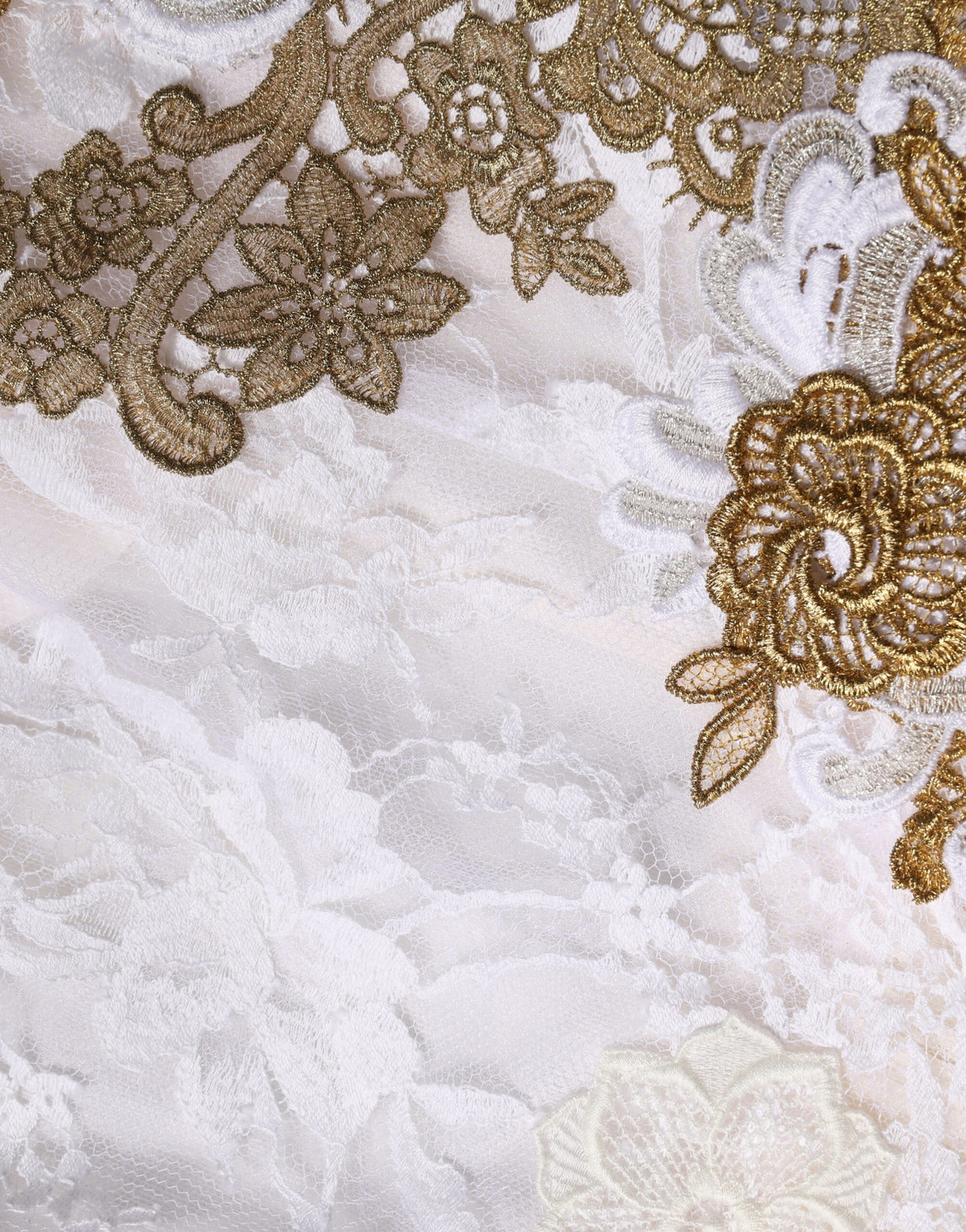 Vestido sin mangas de seda marfil con encaje y adornos de Dolce & Gabbana