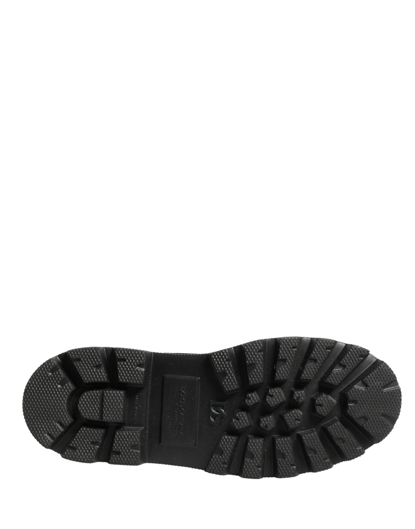 Botines de combate Dolce & Gabbana de cuero negro con suela trek