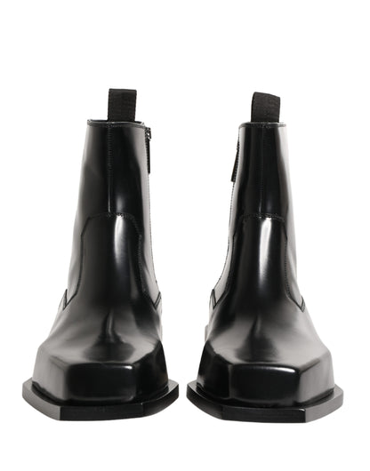 Botines con cierre de cremallera de piel negra Dolce & Gabbana