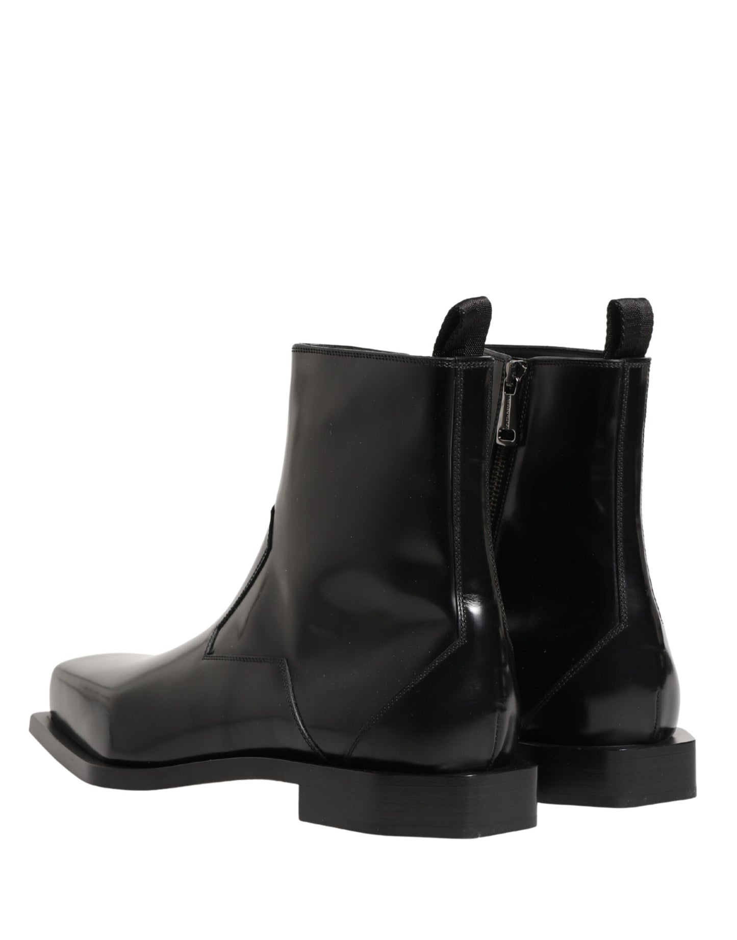 Botines con cierre de cremallera de piel negra Dolce & Gabbana