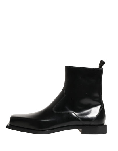 Botines con cierre de cremallera de piel negra Dolce & Gabbana