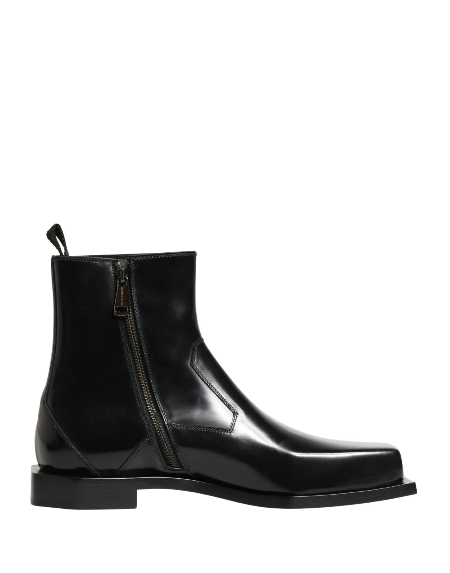 Botines con cierre de cremallera de piel negra Dolce & Gabbana