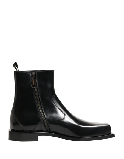 Botines con cierre de cremallera de piel negra Dolce & Gabbana