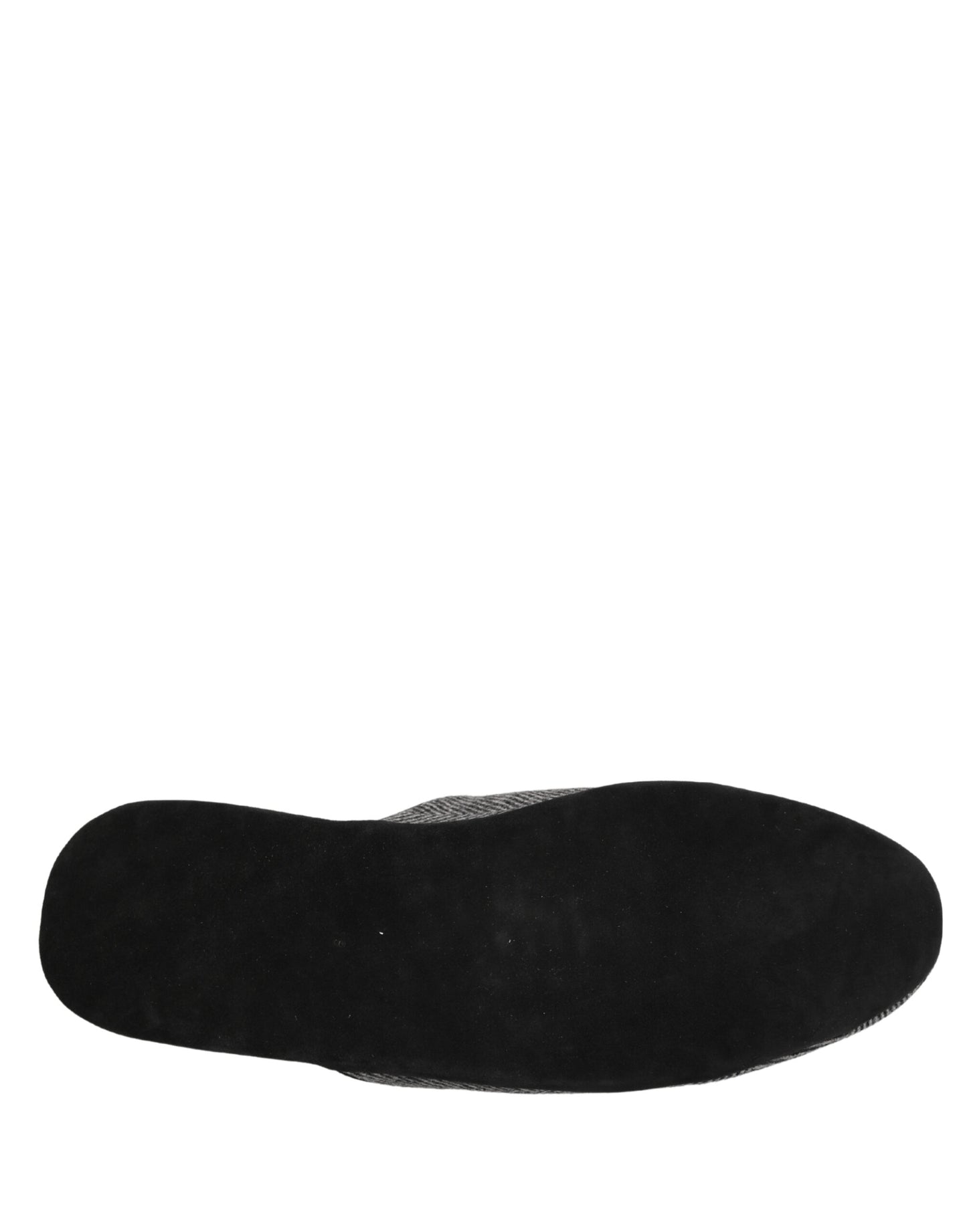 Zapatillas Dolce & Gabbana de cachemir gris con espiga y ribete rojo
