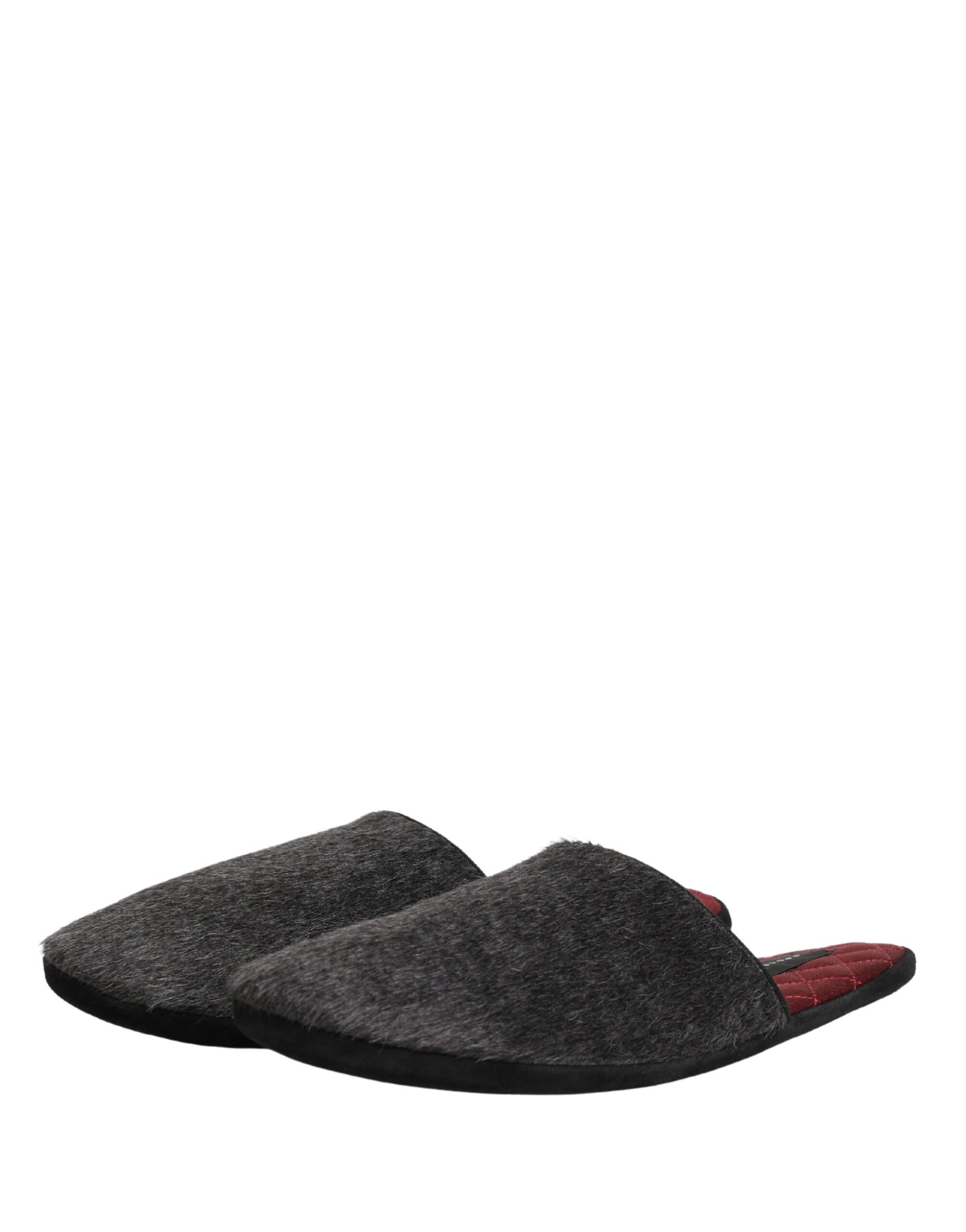 Zapatos-Zapatillas Dolce & Gabbana de Lana de Carbón Gris Oscuro y Rojas