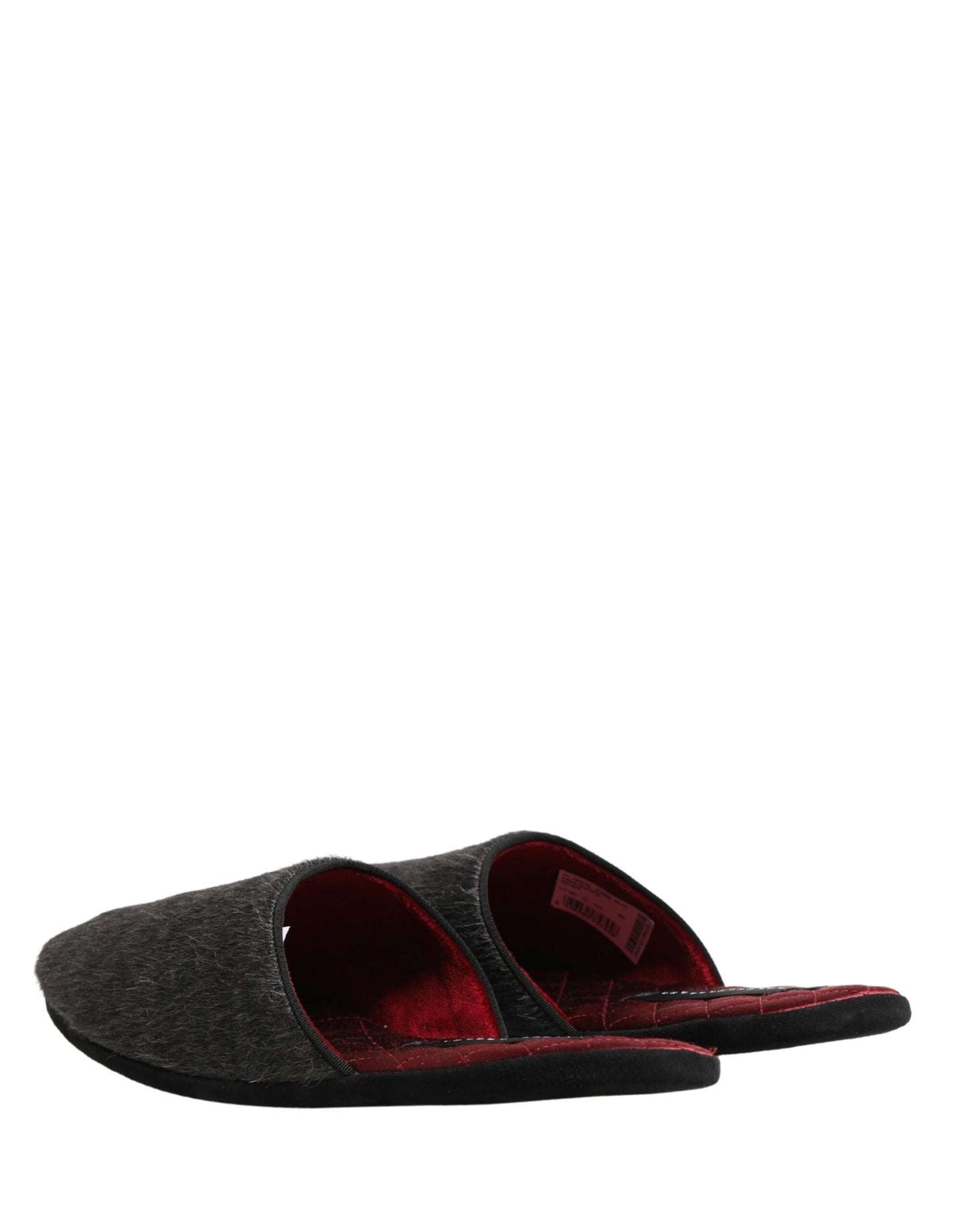 Zapatos-Zapatillas Dolce & Gabbana de Lana de Carbón Gris Oscuro y Rojas