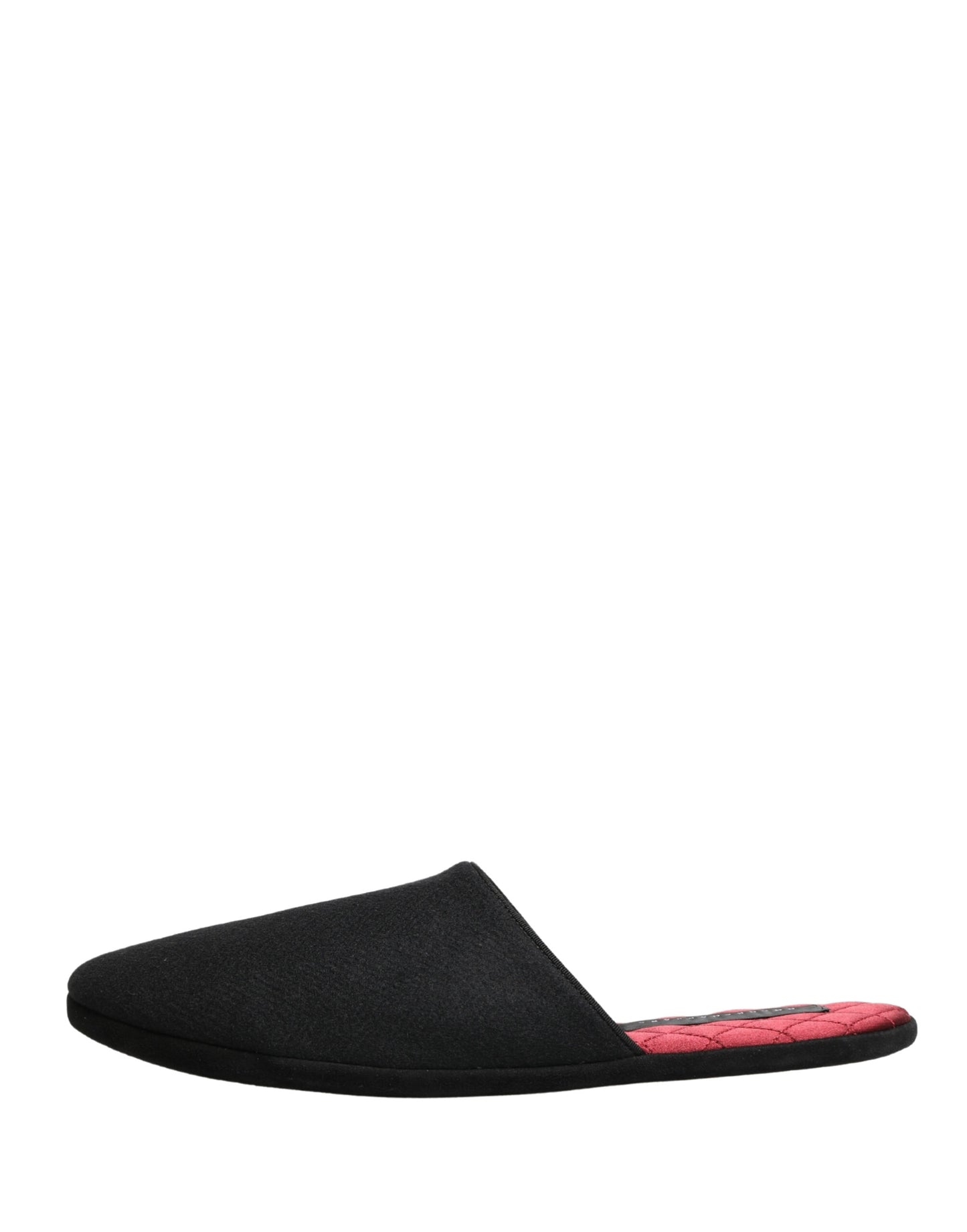 Dolce & Gabbana Zapatillas de lana y cachemira negras acolchadas rojas