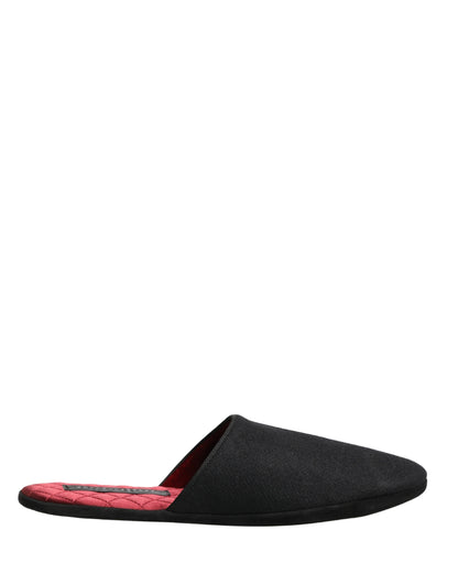 Dolce & Gabbana Zapatillas de lana y cachemira negras acolchadas rojas