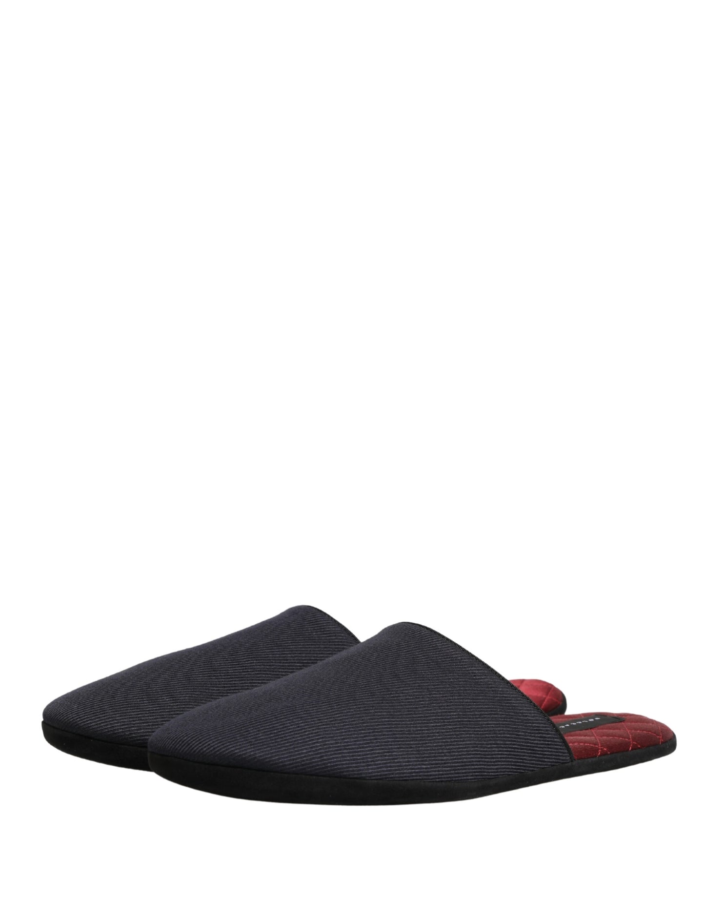 Zapatillas Dolce & Gabbana de lana y algodón azul marino oscuro con diseño de cheurón rojo