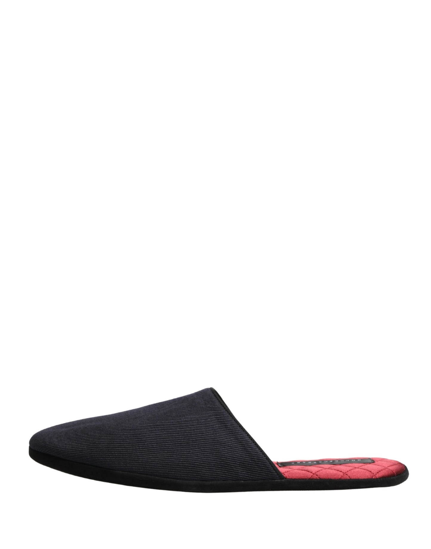 Zapatillas Dolce & Gabbana de lana y algodón azul marino oscuro con diseño de cheurón rojo