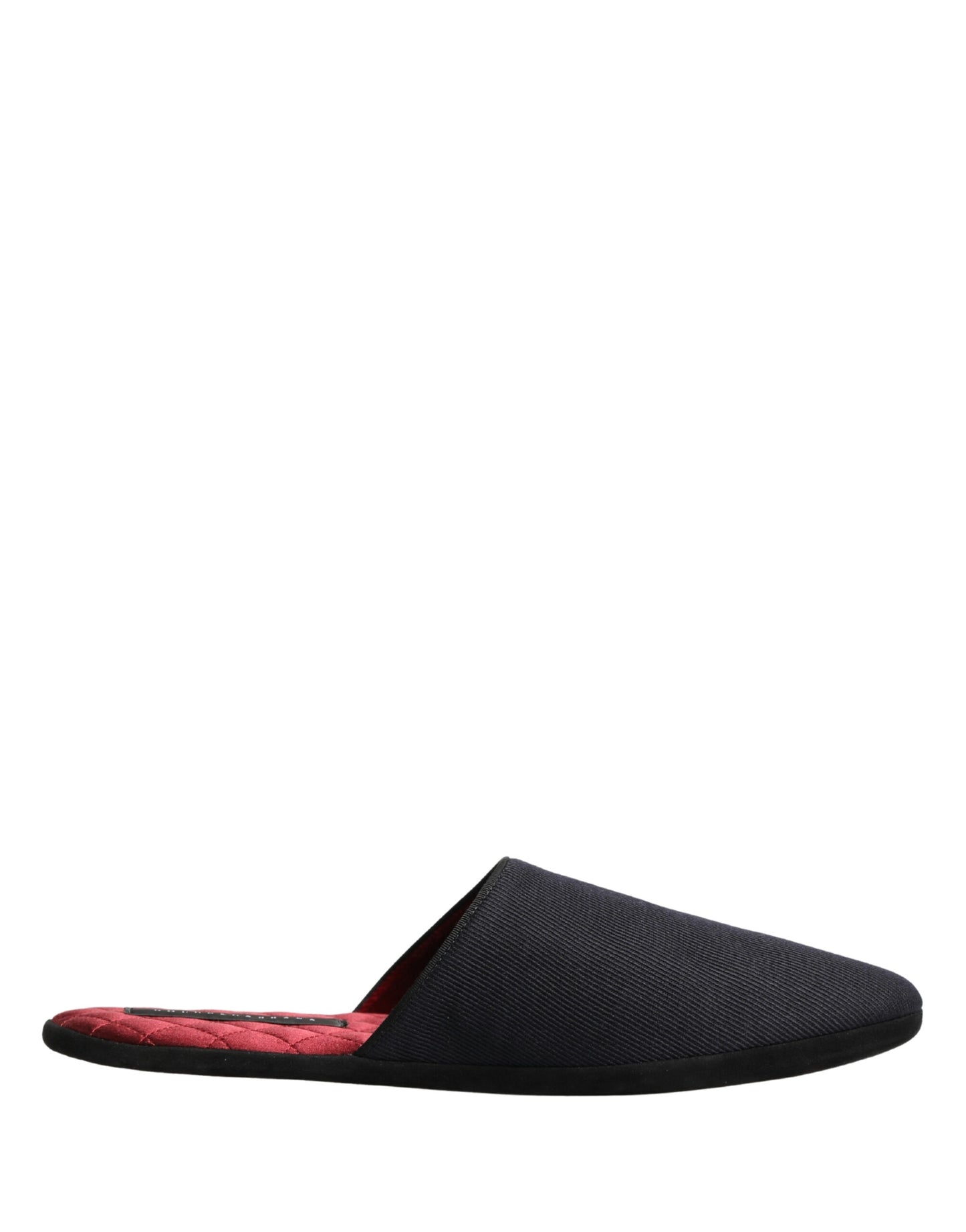 Zapatillas Dolce & Gabbana de lana y algodón azul marino oscuro con diseño de cheurón rojo