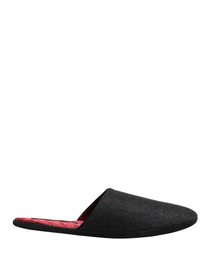 Chaussons matelassés en laine et cachemire anthracite Dolce & Gabbana