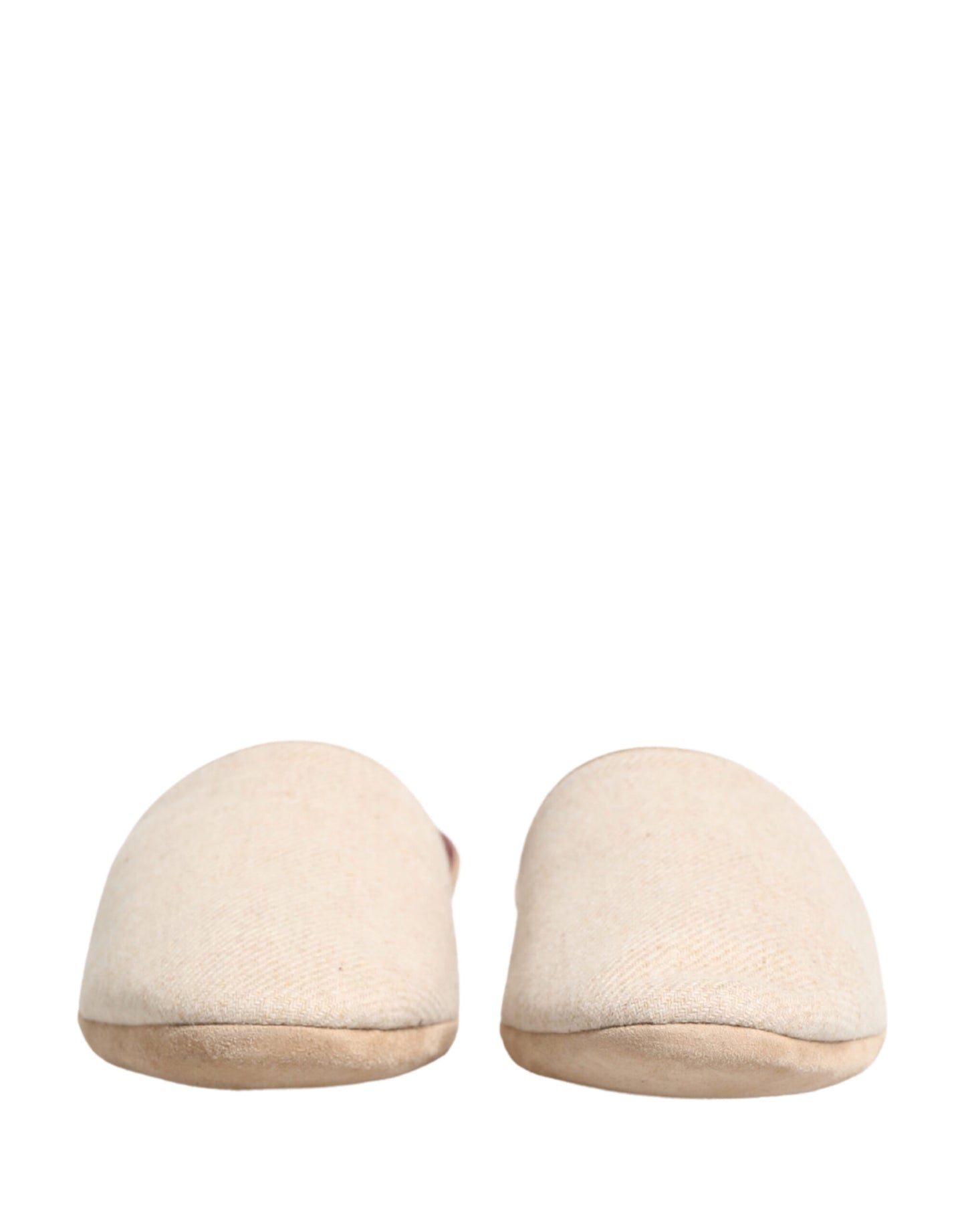Zapatillas/Pantuflas acolchadas Dolce & Gabbana de lana Shetland beige y rojo