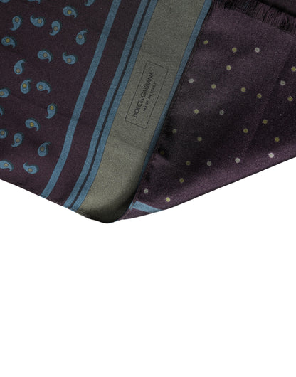 Fular de cuello de seda con estampado granate para hombre de Dolce & Gabbana 132cm x 33cm