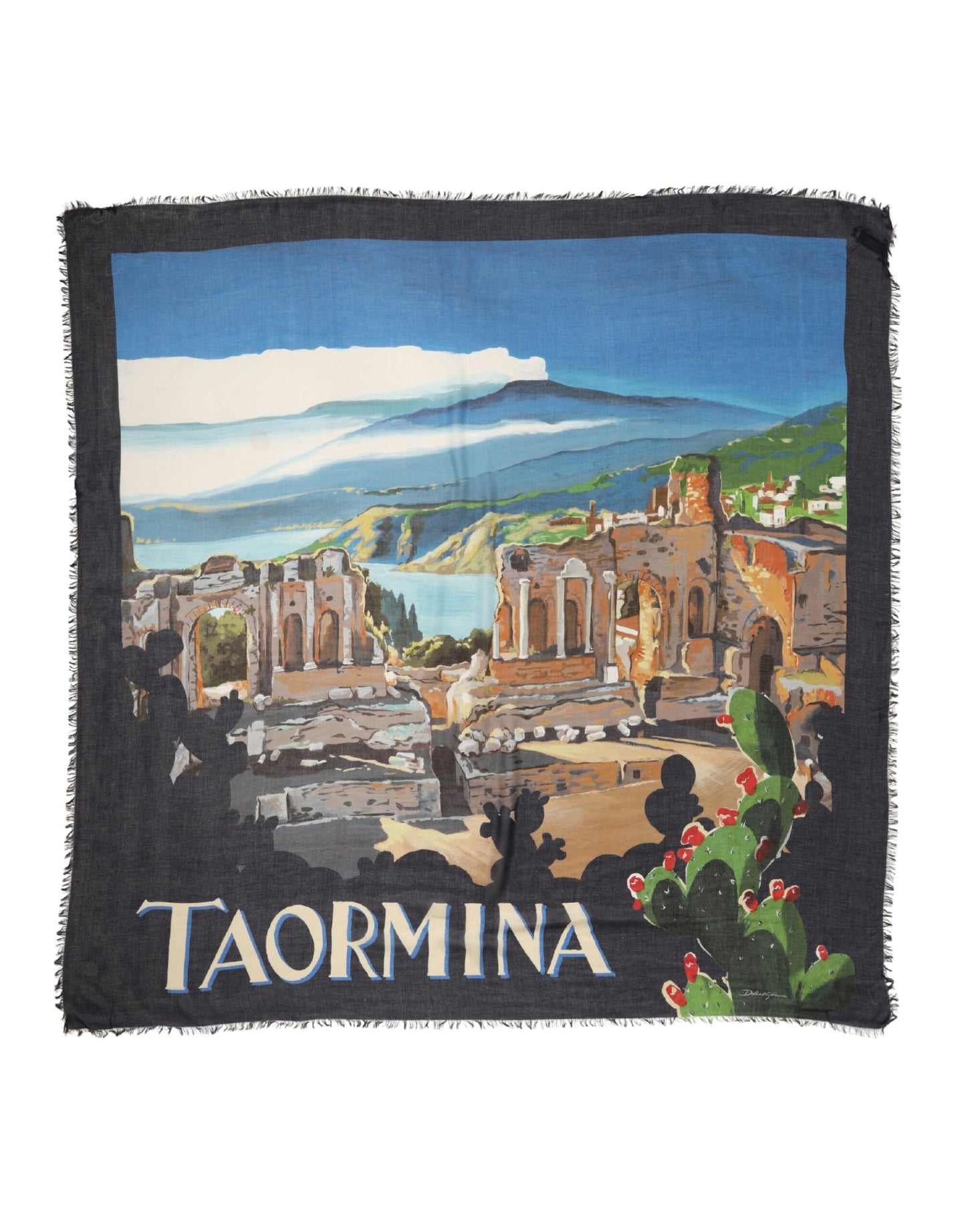 Mantón de modal multicolor Taormina de Dolce & Gabbana de 130 cm x 130 cm, bufanda de hombre