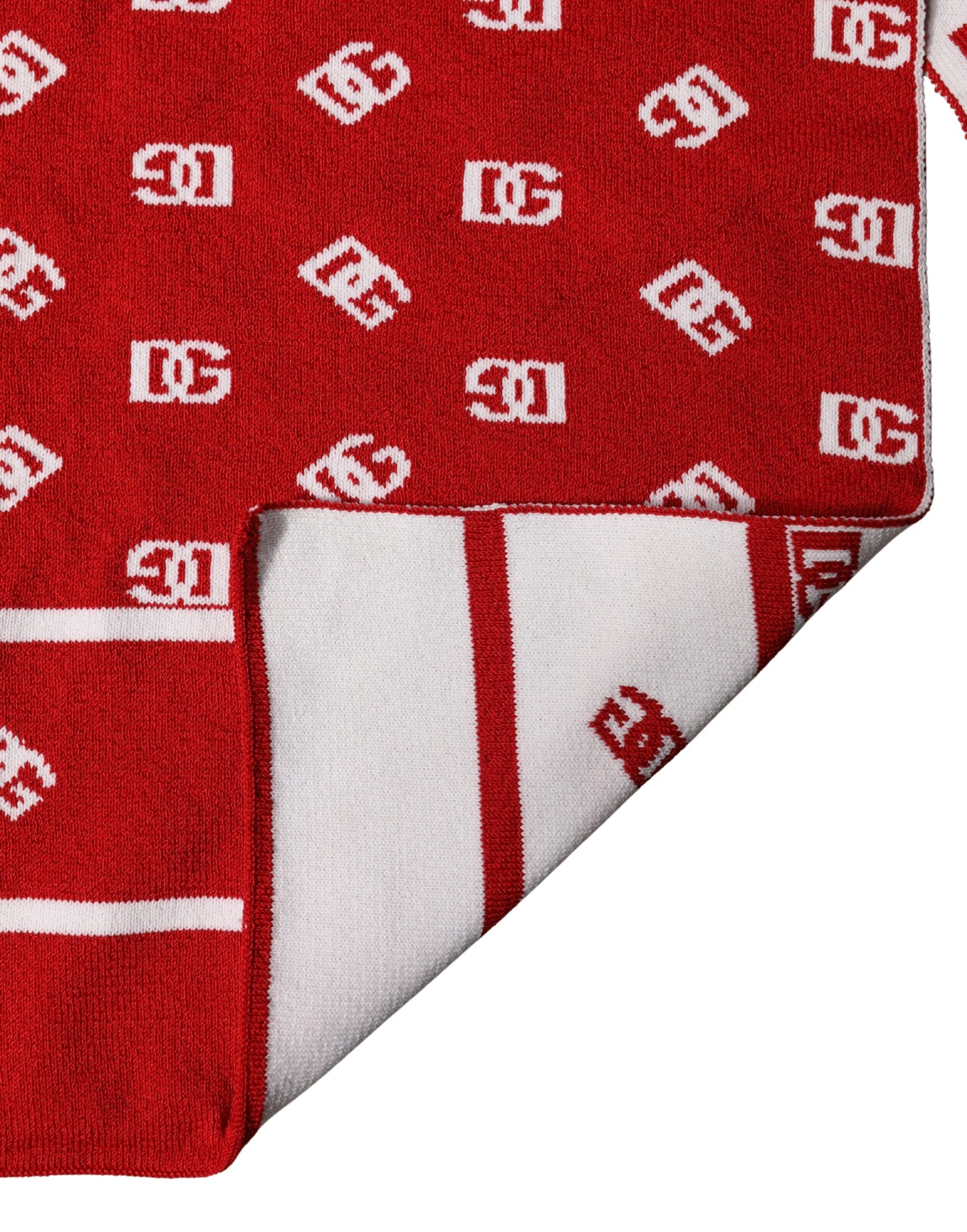 Foulard para hombre Dolce & Gabbana rojo y blanco con estampado de logo 201cm x 40.5cm