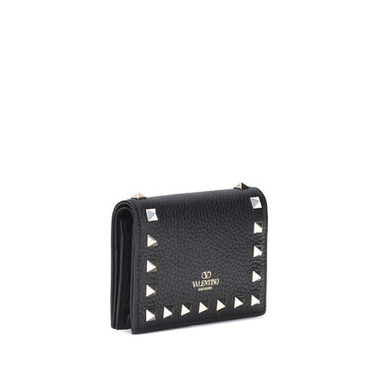 Portefeuille Valentino Garavani en Cuir de Veau Noir Bos Taurus