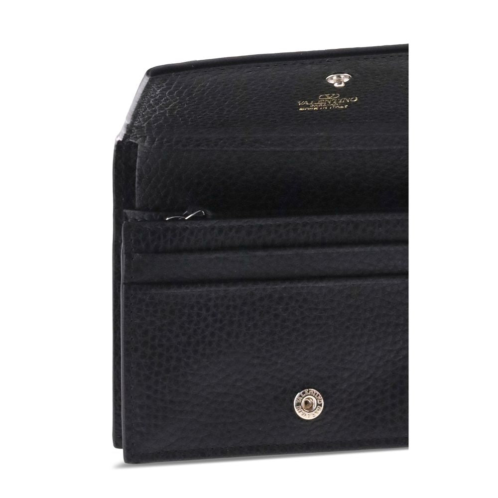 Portefeuille Valentino Garavani en Cuir de Veau Noir Bos Taurus