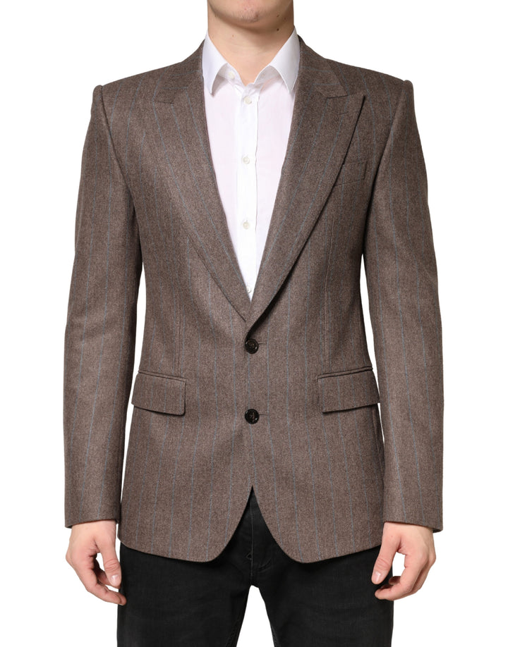 Blazer droit à rayures marron Dolce & Gabbana