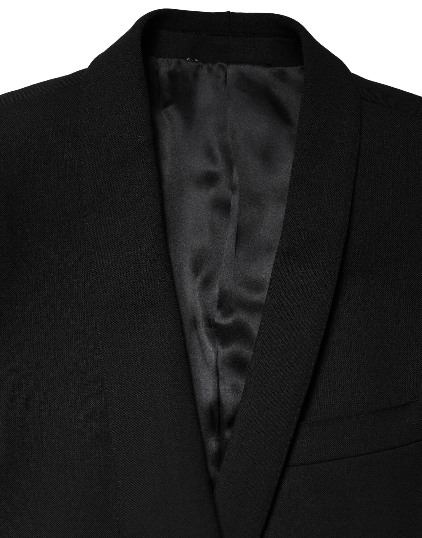 Blazer negro de una hilera de botones adornado de Dolce & Gabbana