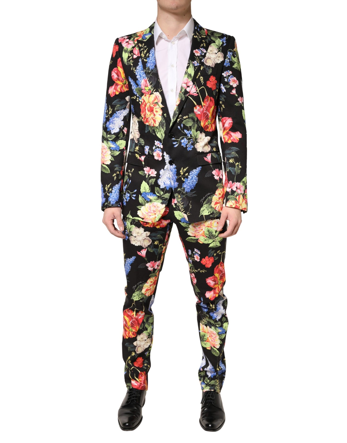 Traje de 2 piezas MARTINI de corte recto con diseño floral negro de Dolce & Gabbana