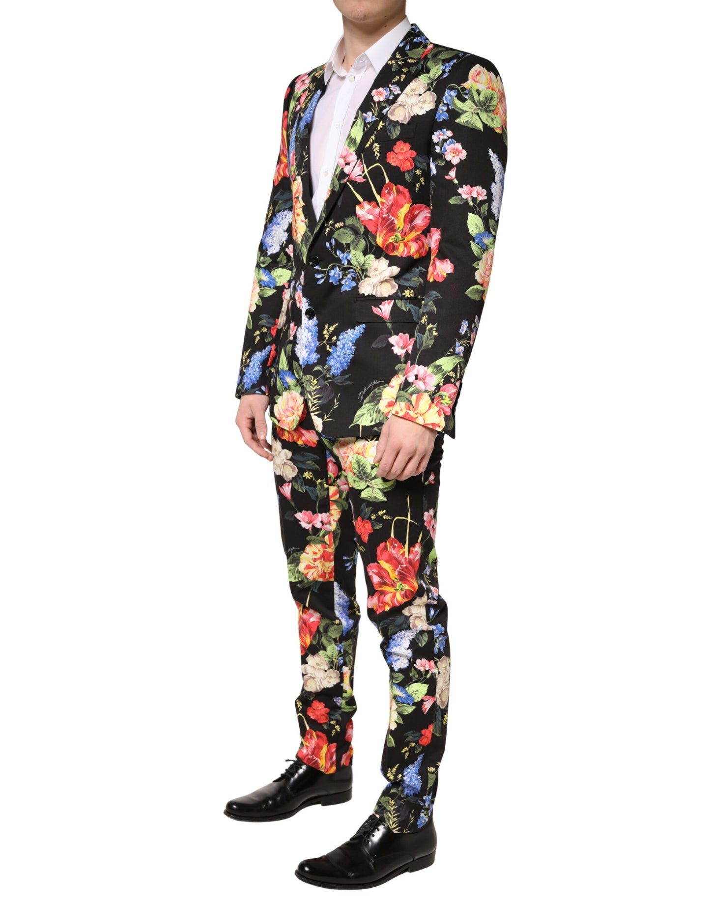 Traje de 2 piezas MARTINI de corte recto con diseño floral negro de Dolce & Gabbana