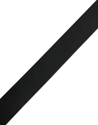 Dolce & Gabbana Black Calf Leather Gold Metal Buckle  Belt