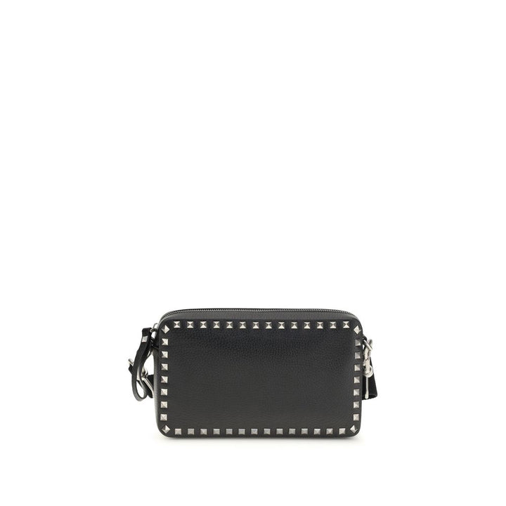 Bolso de hombro Valentino Garavani negro de piel de becerro Bos Taurus